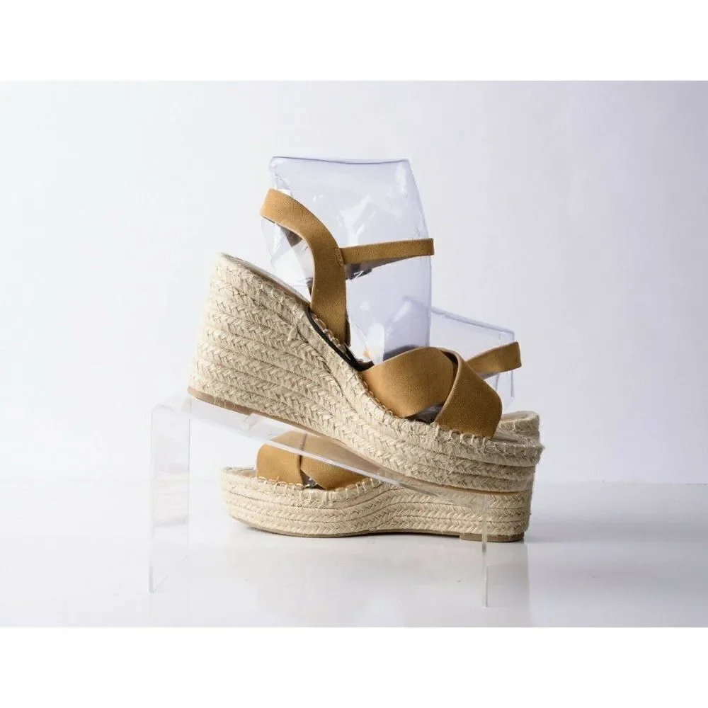 Zara Womens Wedges Sandals Suede Jute Platform EU 40 US 9 Tan Brown 2353/710 NWT - Picture 2 of 8
